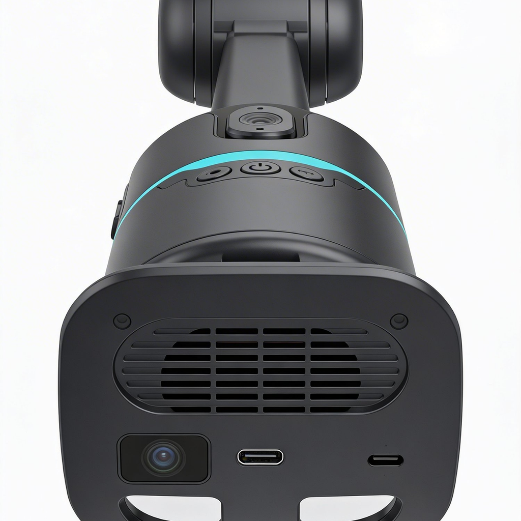360 AI Auto-Tracking Phone Mount overhead top-down view showing bottom and tracking camera
