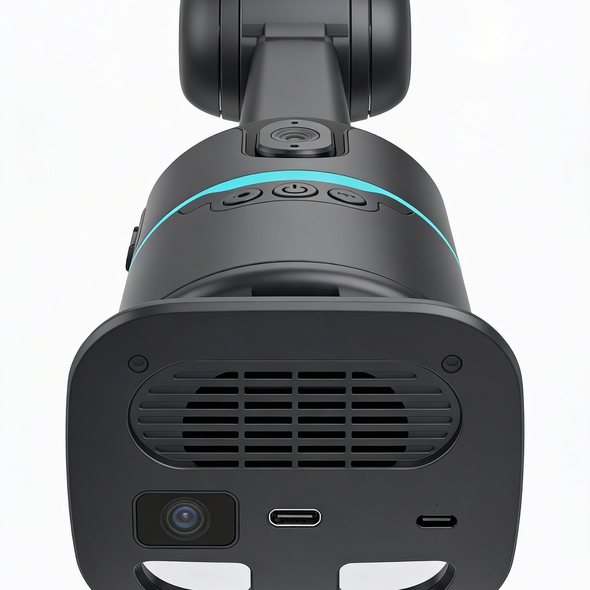 360 AI Auto-Tracking Phone Mount overhead top-down view showing bottom and tracking camera