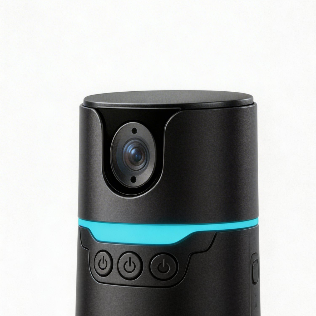 360 AI Auto-Tracking Phone Mount detail close-up of AI tracking camera lens and control buttons