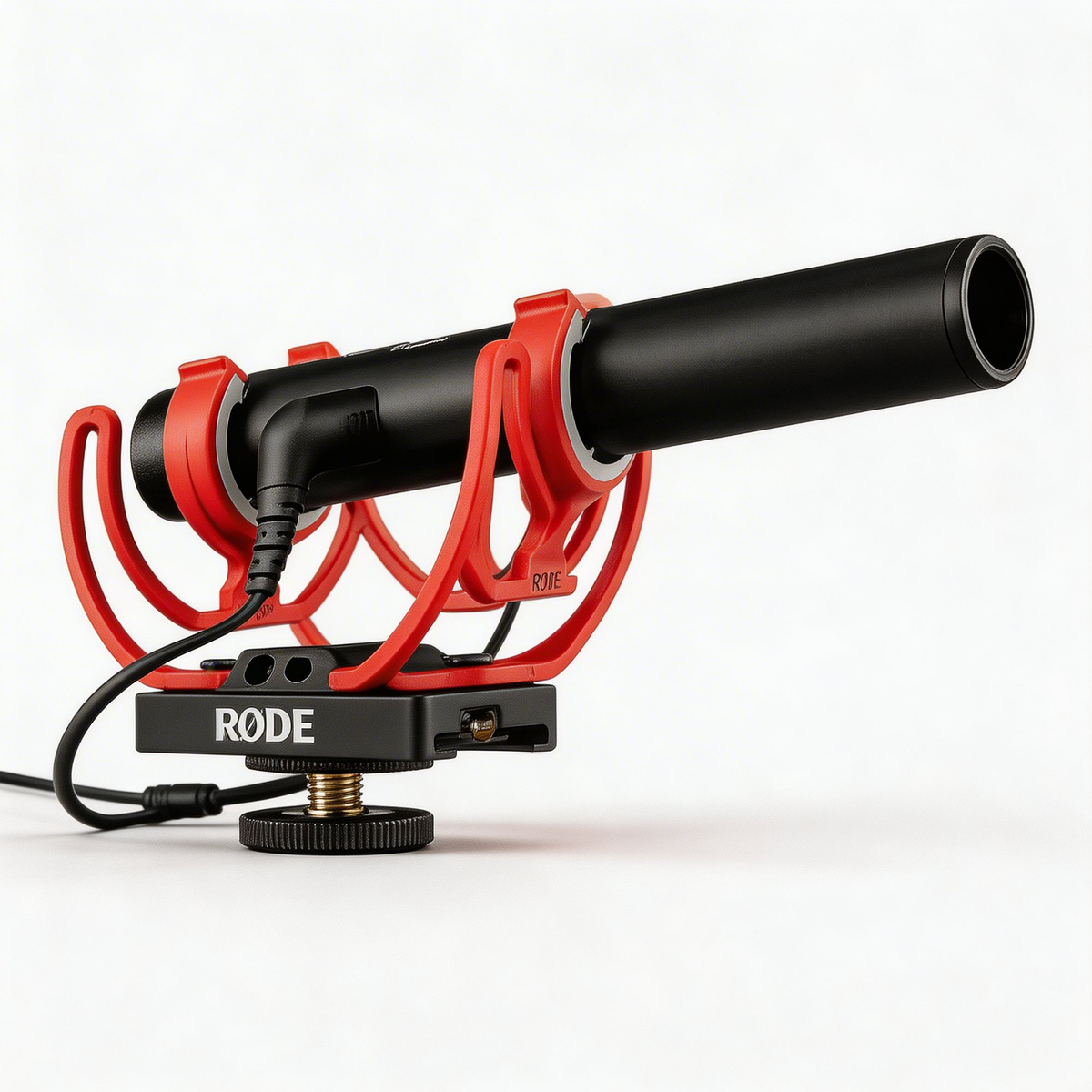 Clip-On Directional Shotgun Mic side profile showing full barrel length on shock mount