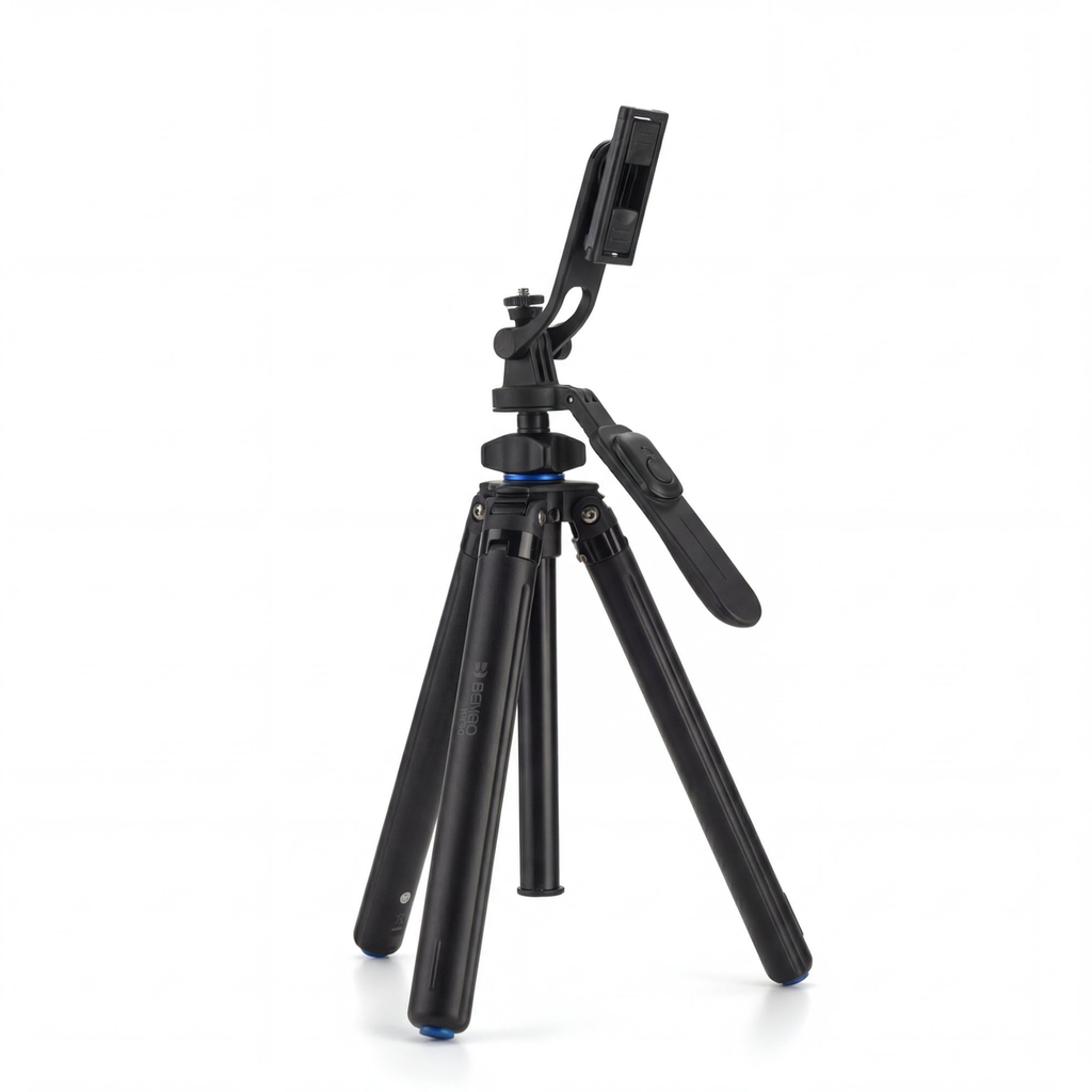 Mini Tripod with Bluetooth Remote three quarter right view with detachable remote